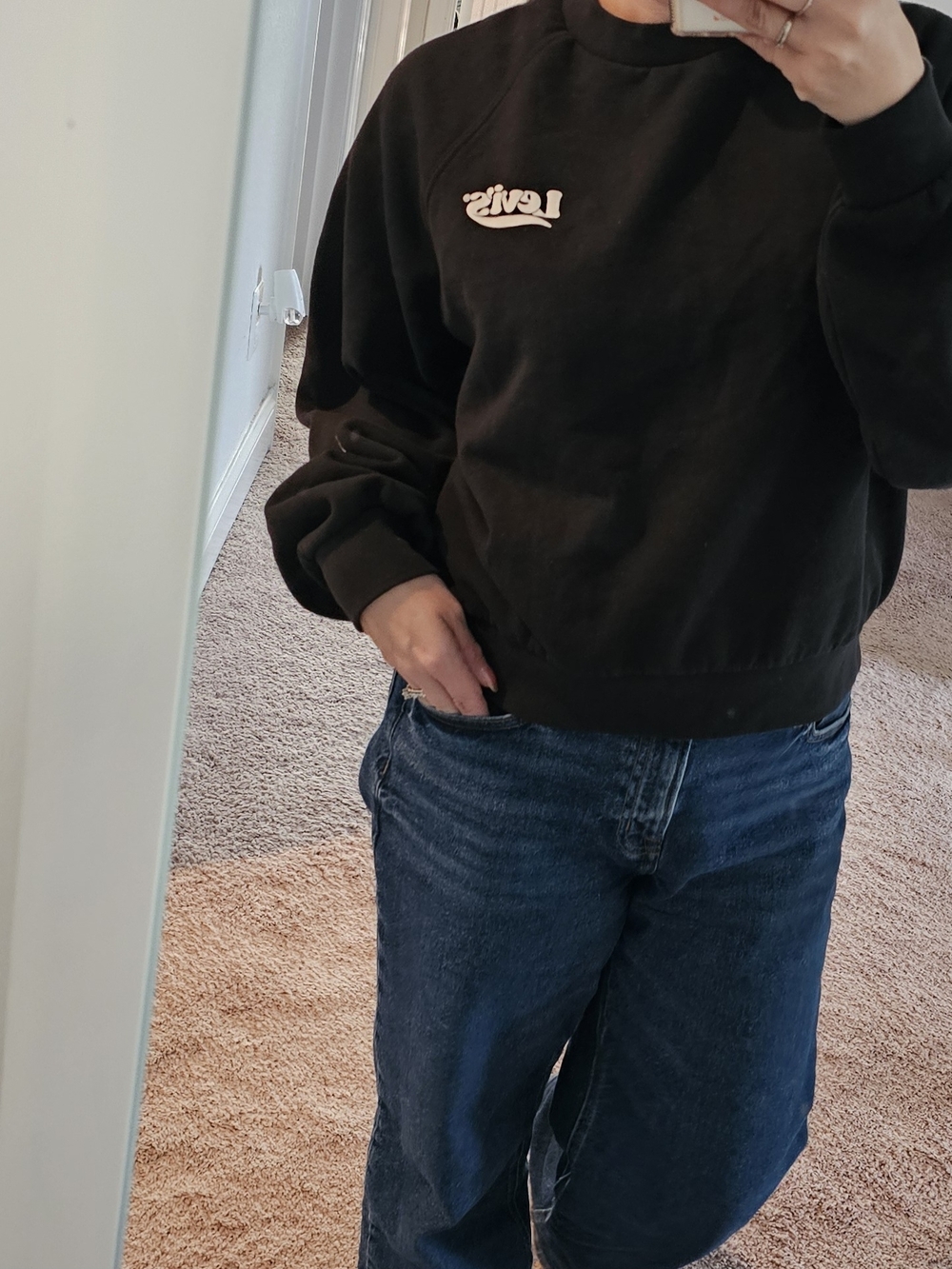 $10 LOWER PRICE IN BUNDLE Levi's Black Crewneck Sweatshirt with White Logo